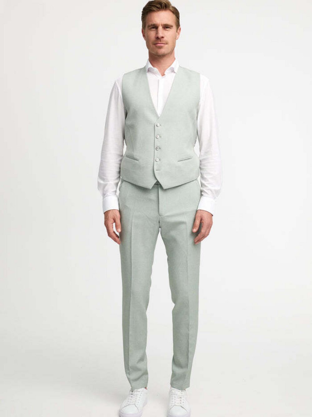 Zuitable Baukasten-Weste Herren Slim Fit Jersey bedruckt