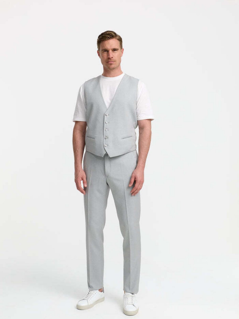 Zuitable Baukasten-Weste Herren Slim Fit Jersey bedruckt