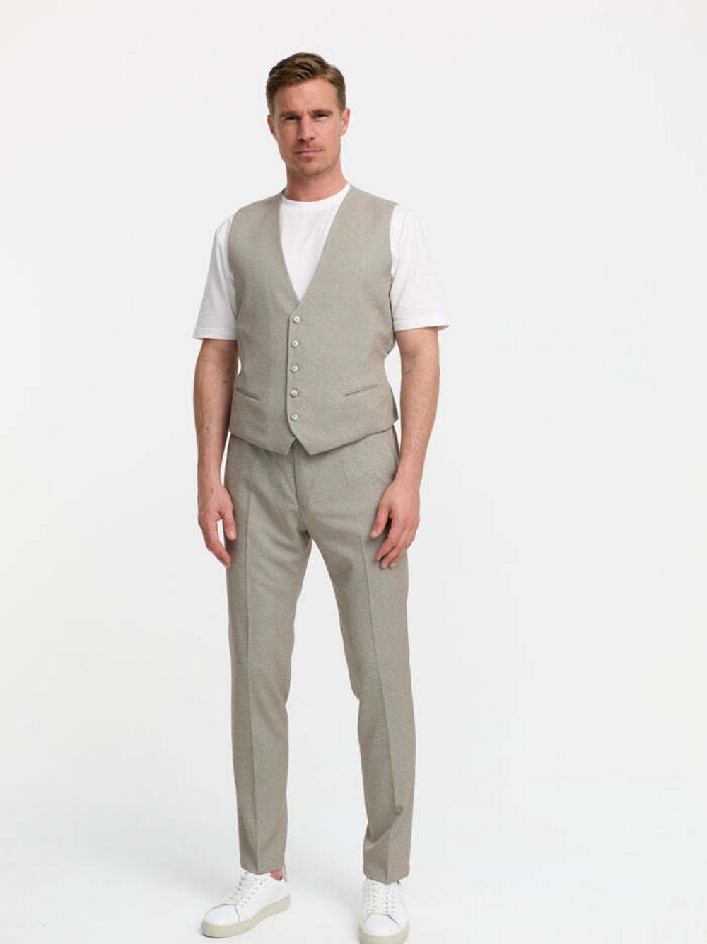 Zuitable Baukasten-Weste Herren Slim Fit Jersey bedruckt