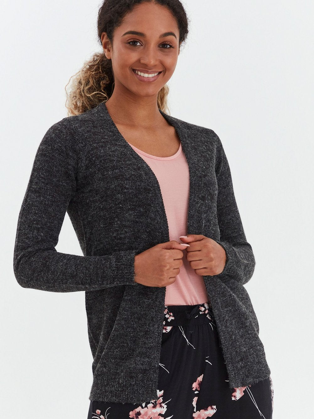 OXMO Strickjacke Damen Baumwolle gemustert