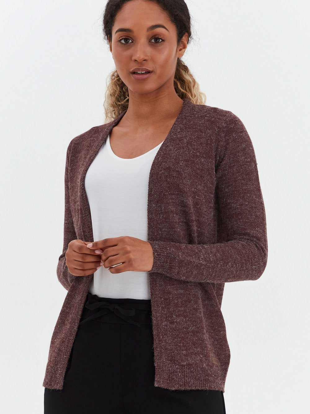 OXMO Strickjacke Damen Baumwolle gemustert