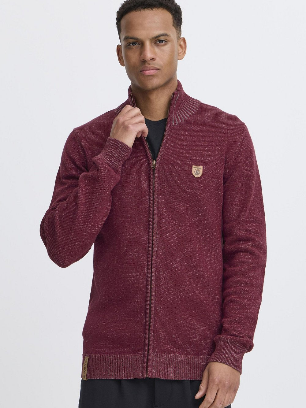 Solid Strickjacke Herren Baumwolle meliert