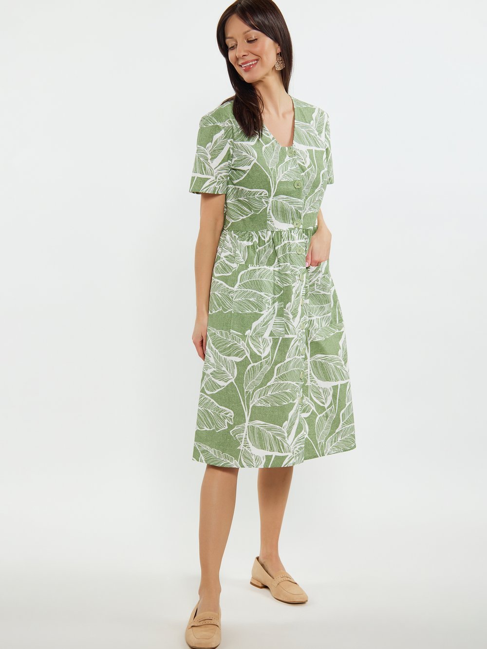 Usha Kleid Damen Baumwolle gemustert