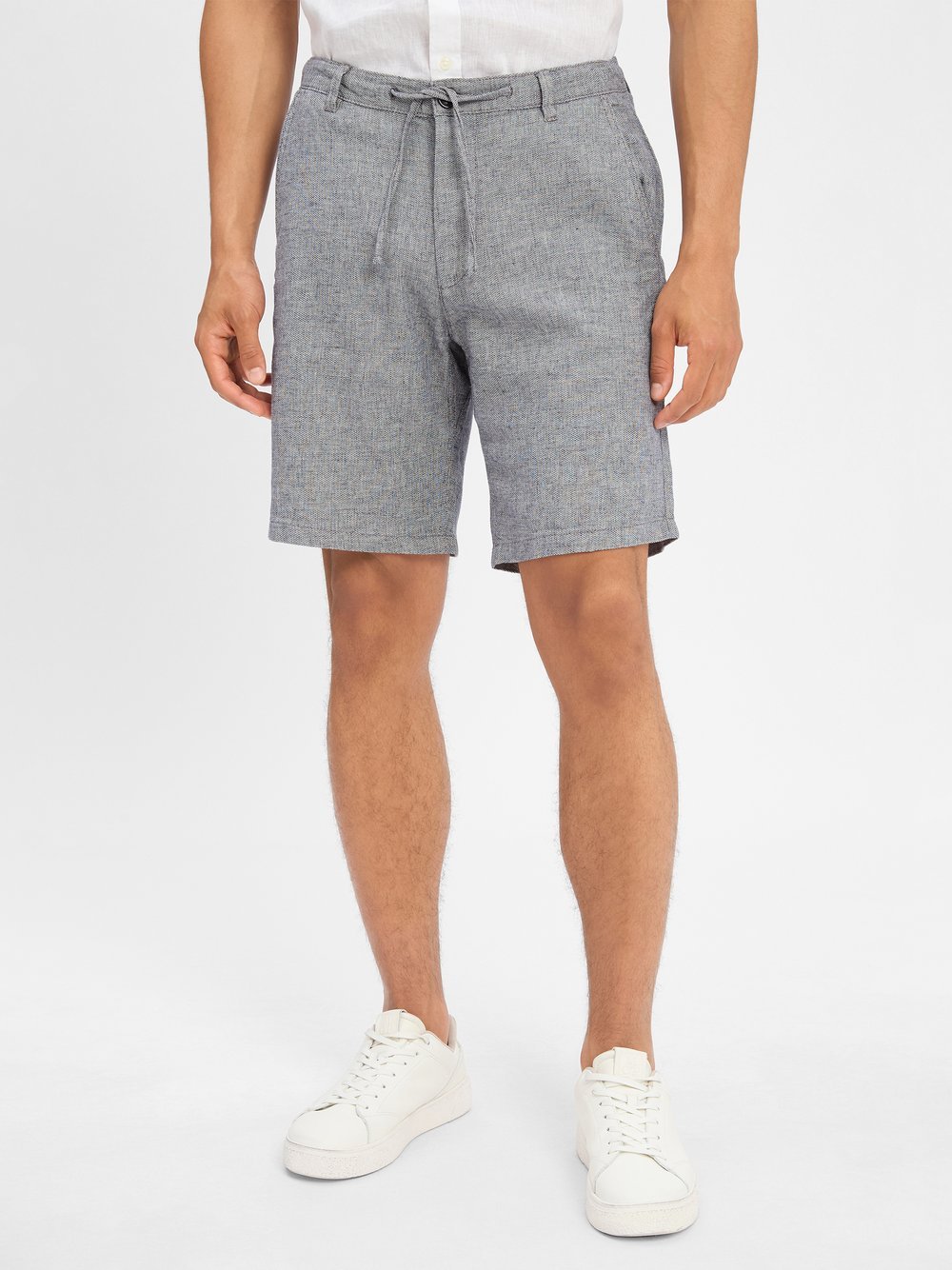 Selected Bermuda mit Leinen-Anteil Herren Baumwolle gemustert