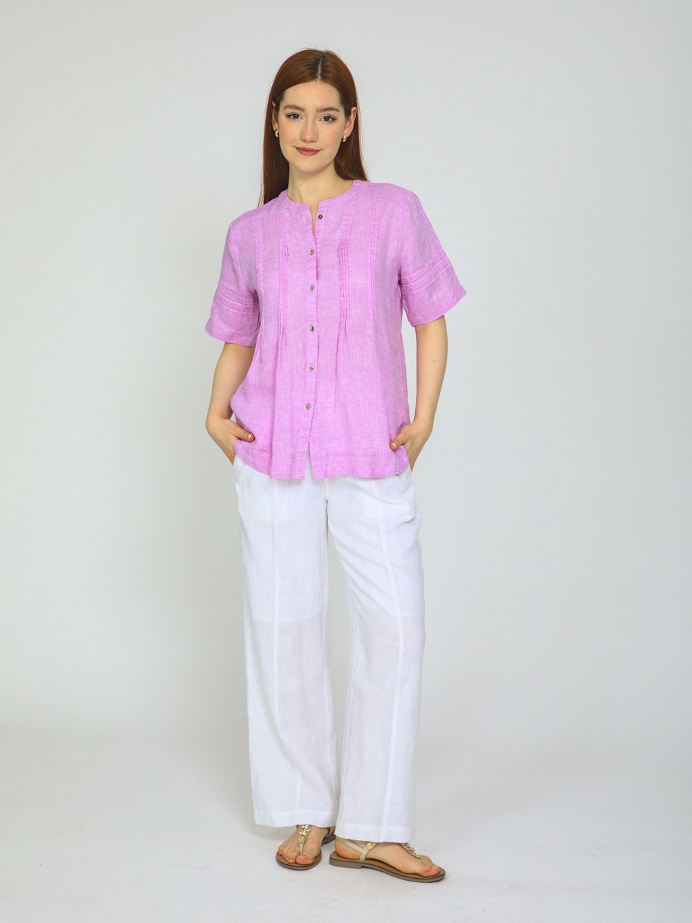Vicci Germany Leinenbluse Damen meliert