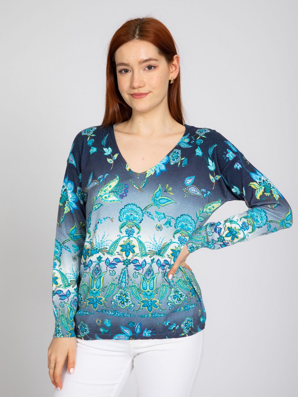 Vicci Germany Feinstrickpullover Damen Baumwolle gemustert