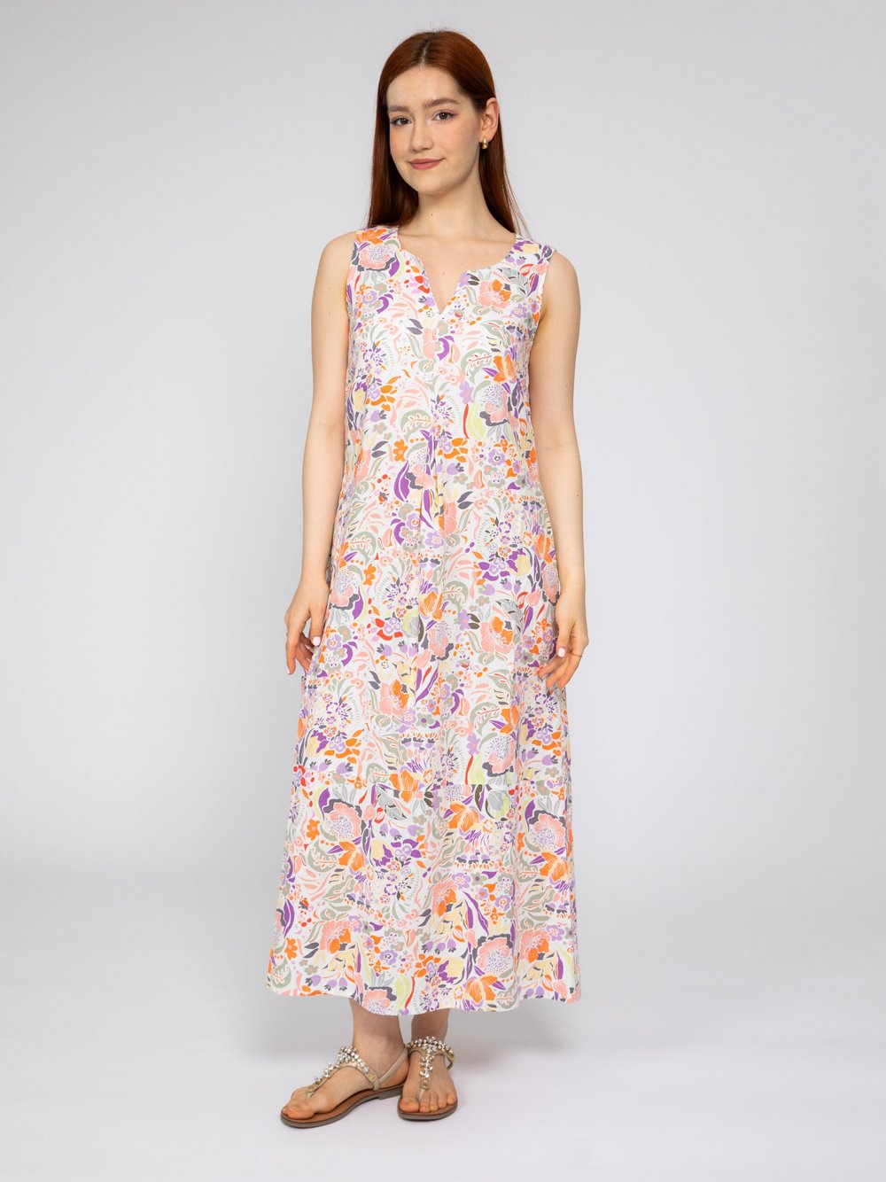 Vicci Germany Leinenkleid Damen gemustert