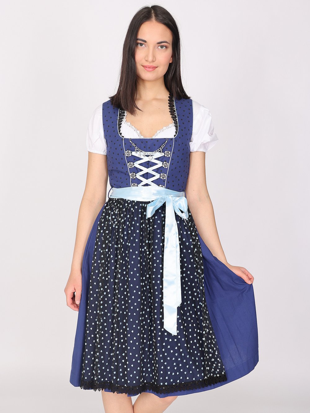 JCC Dirndl Damen Baumwolle gemustert