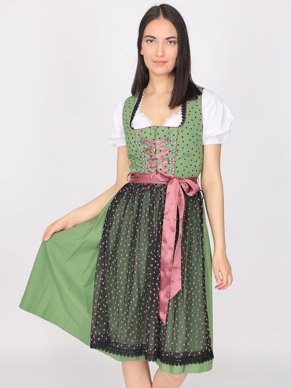 JCC Dirndl Damen Baumwolle gemustert