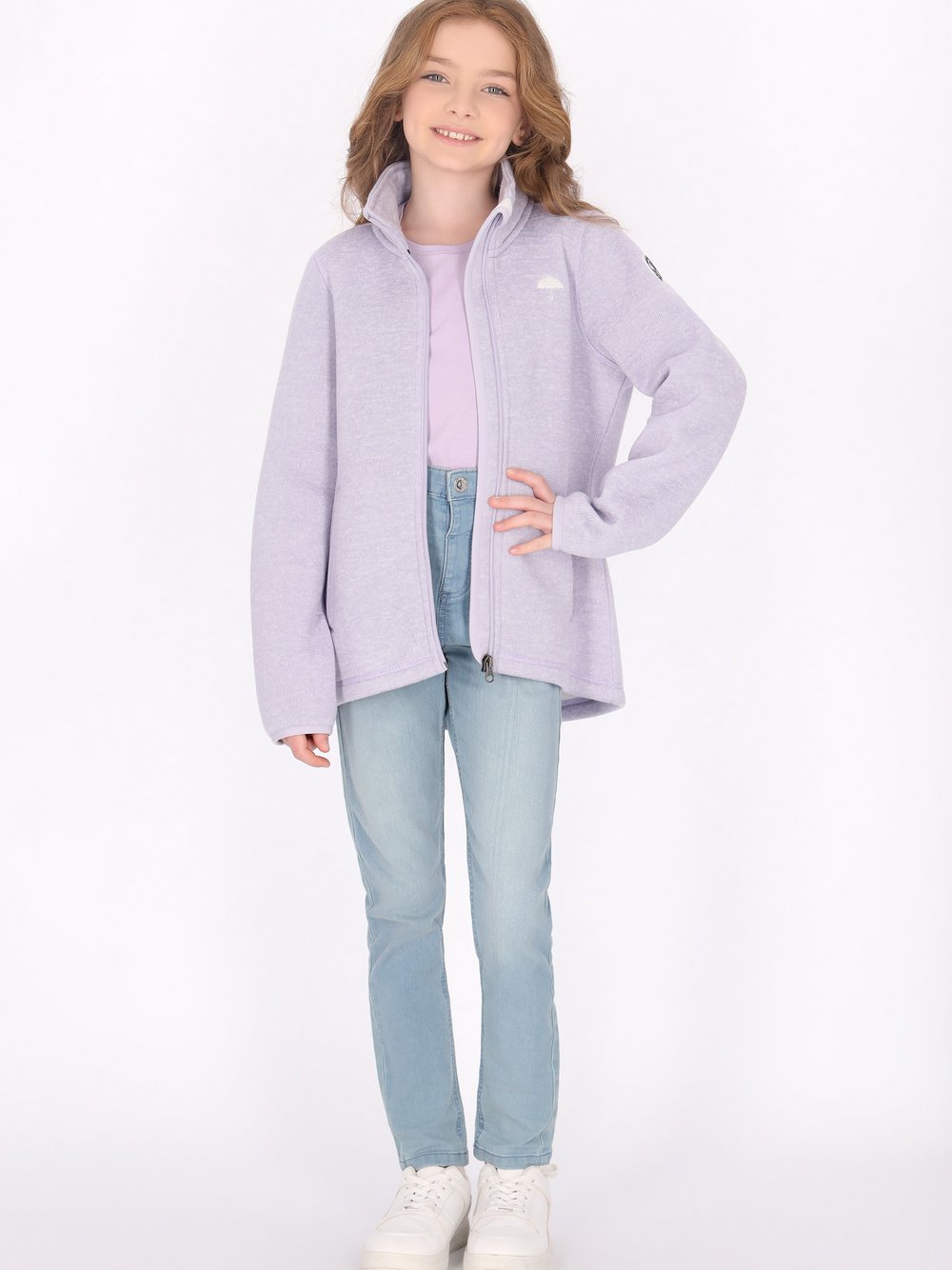 Schmuddelwedda Strickfleecejacke Mädchen meliert