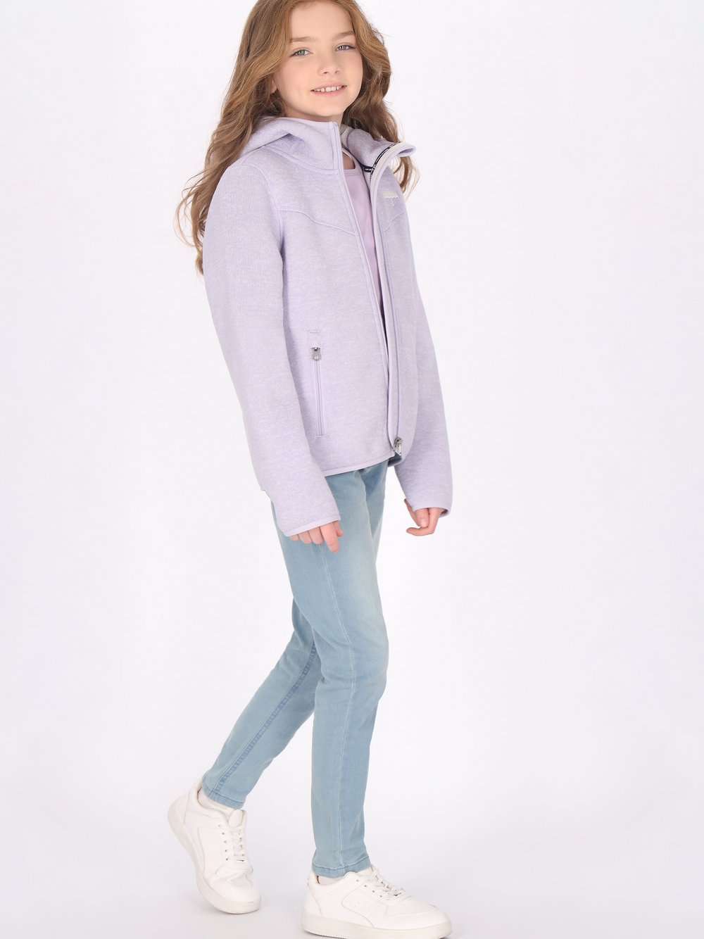 Schmuddelwedda Strickfleecejacke Mädchen meliert