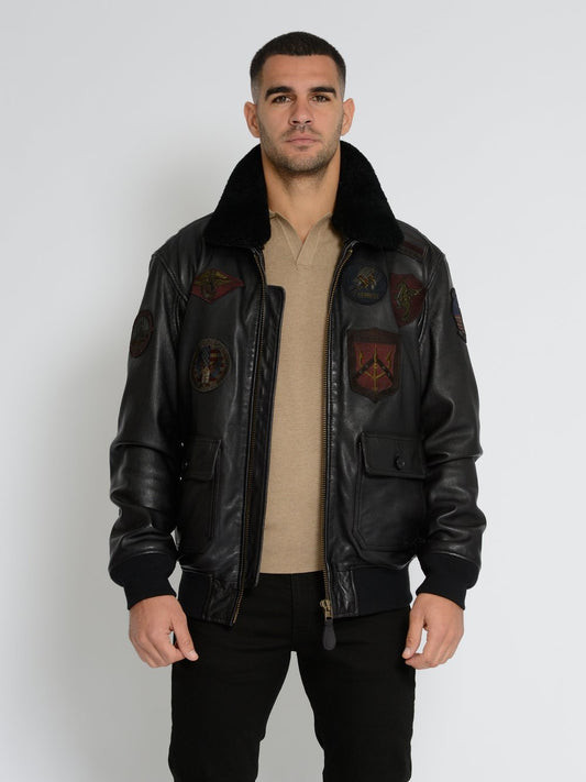 Topgun Lederjacke Herren bedruckt