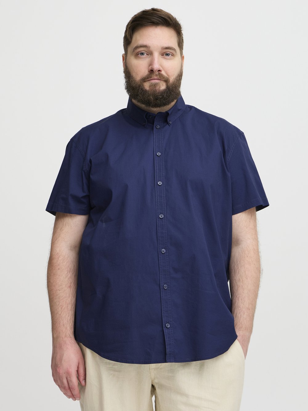 CASUAL FRIDAY Kurzarmhemd Herren Regular Fit Baumwolle gemustert