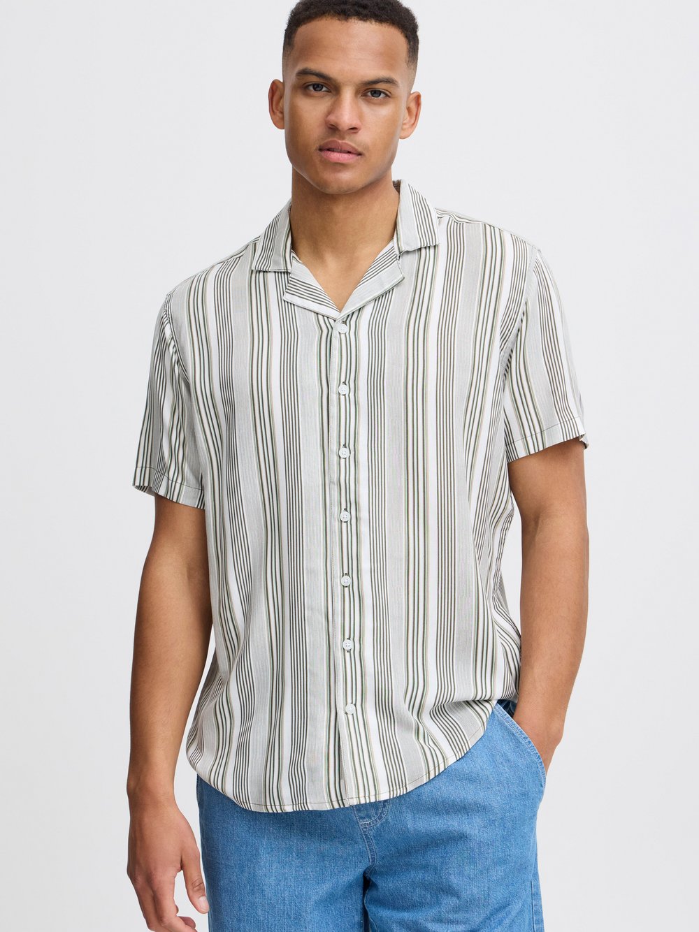 CASUAL FRIDAY Kurzarmhemd Herren Regular Fit Baumwolle gemustert