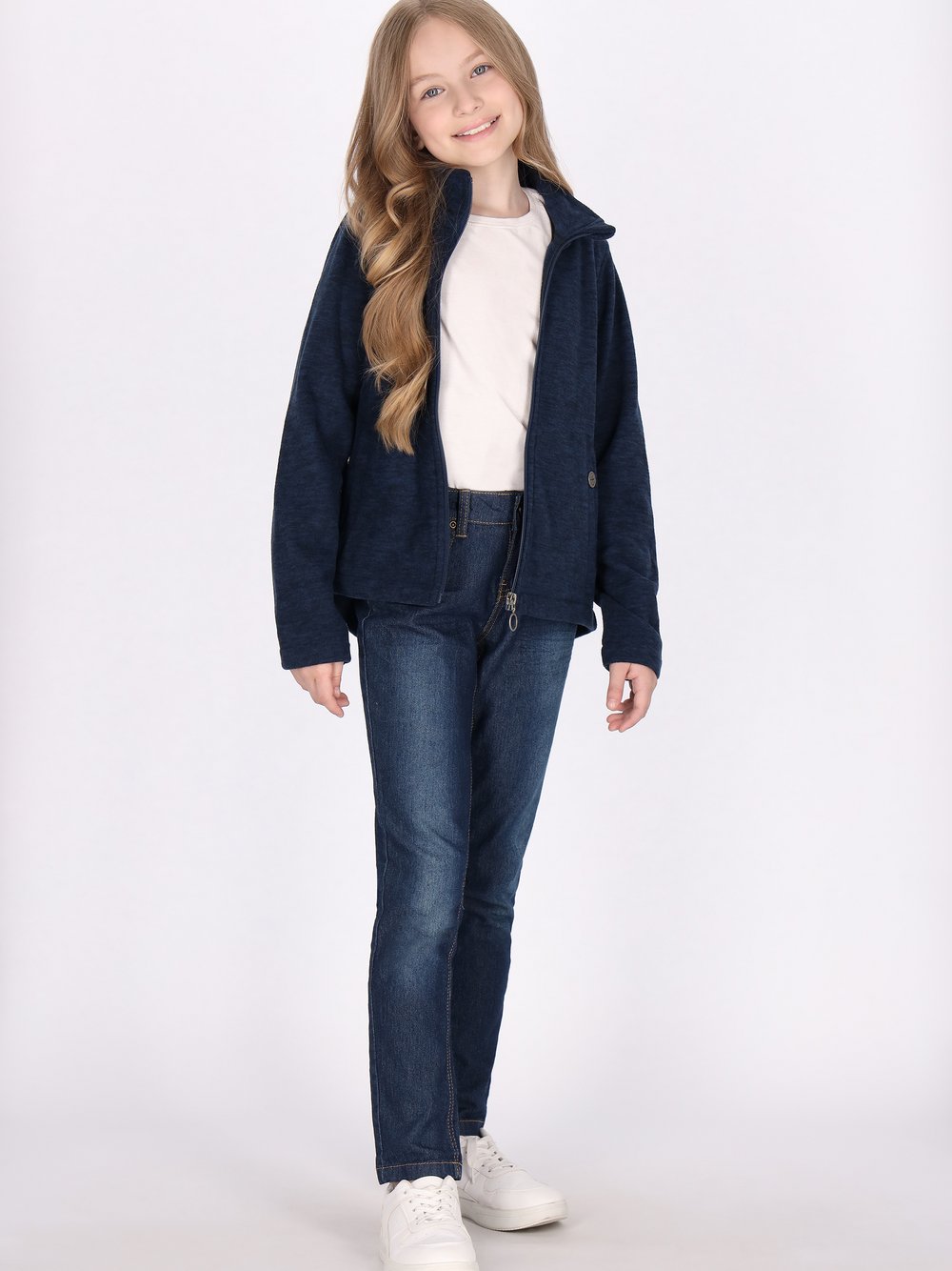 Dreimaster (Kids) Fleecejacke Mädchen meliert