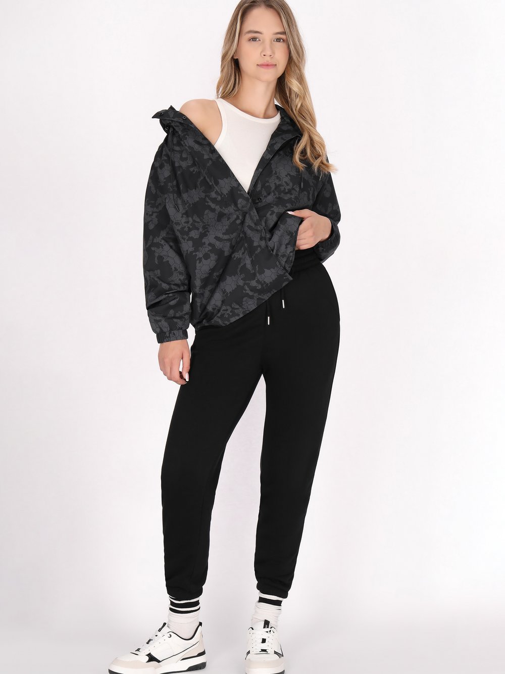 MyMo Übergroßer Anorak Damen gemustert