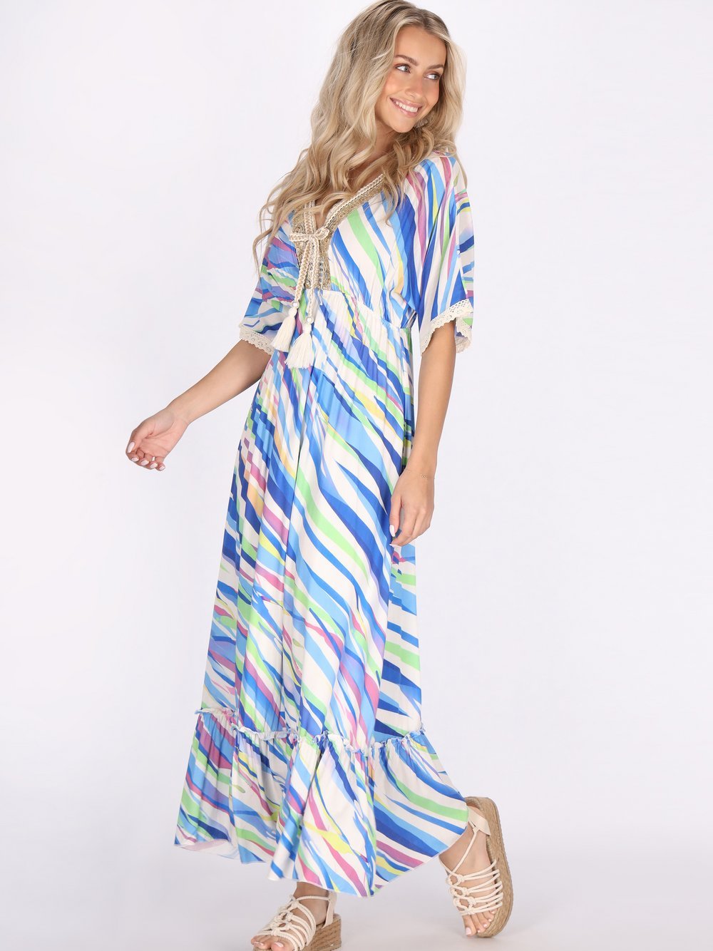 IZIA Kleid Damen Viskose gemustert