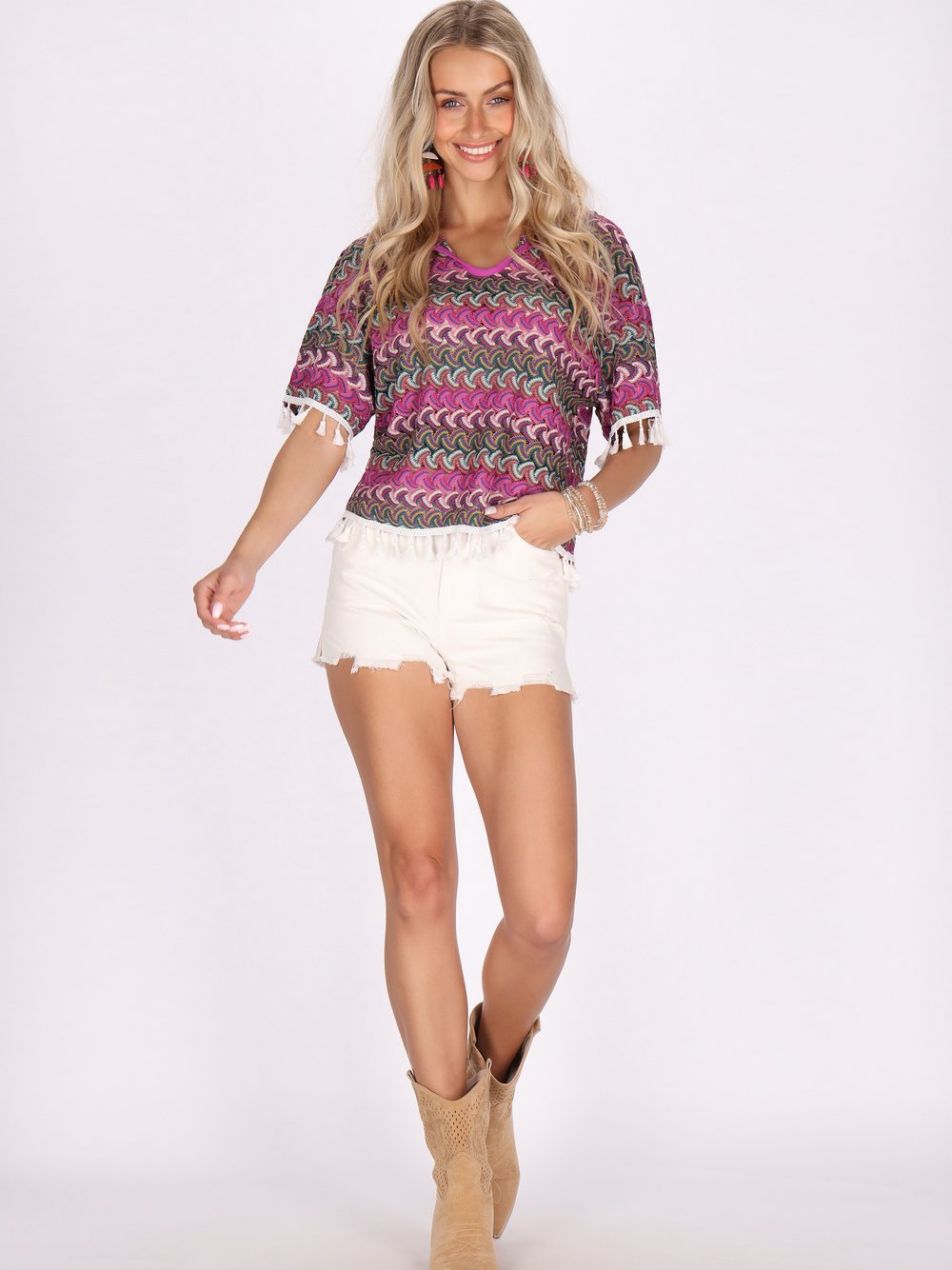 IZIA Kapuzenpullover Damen gestreift