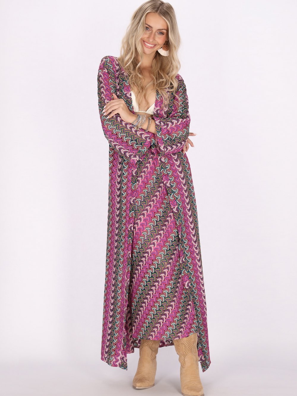 IZIA Kimono Damen gestreift