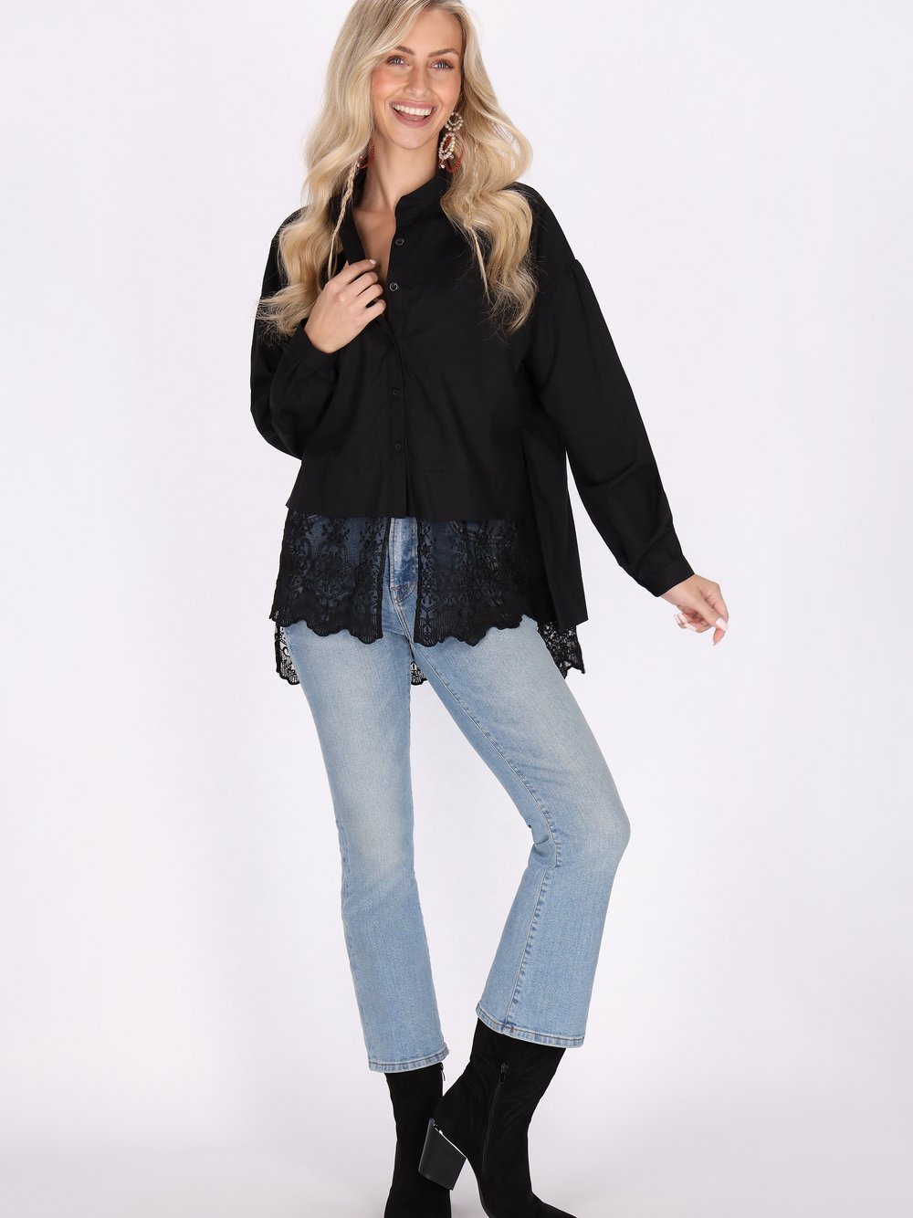 IZIA Bluse Damen Baumwolle bedruckt