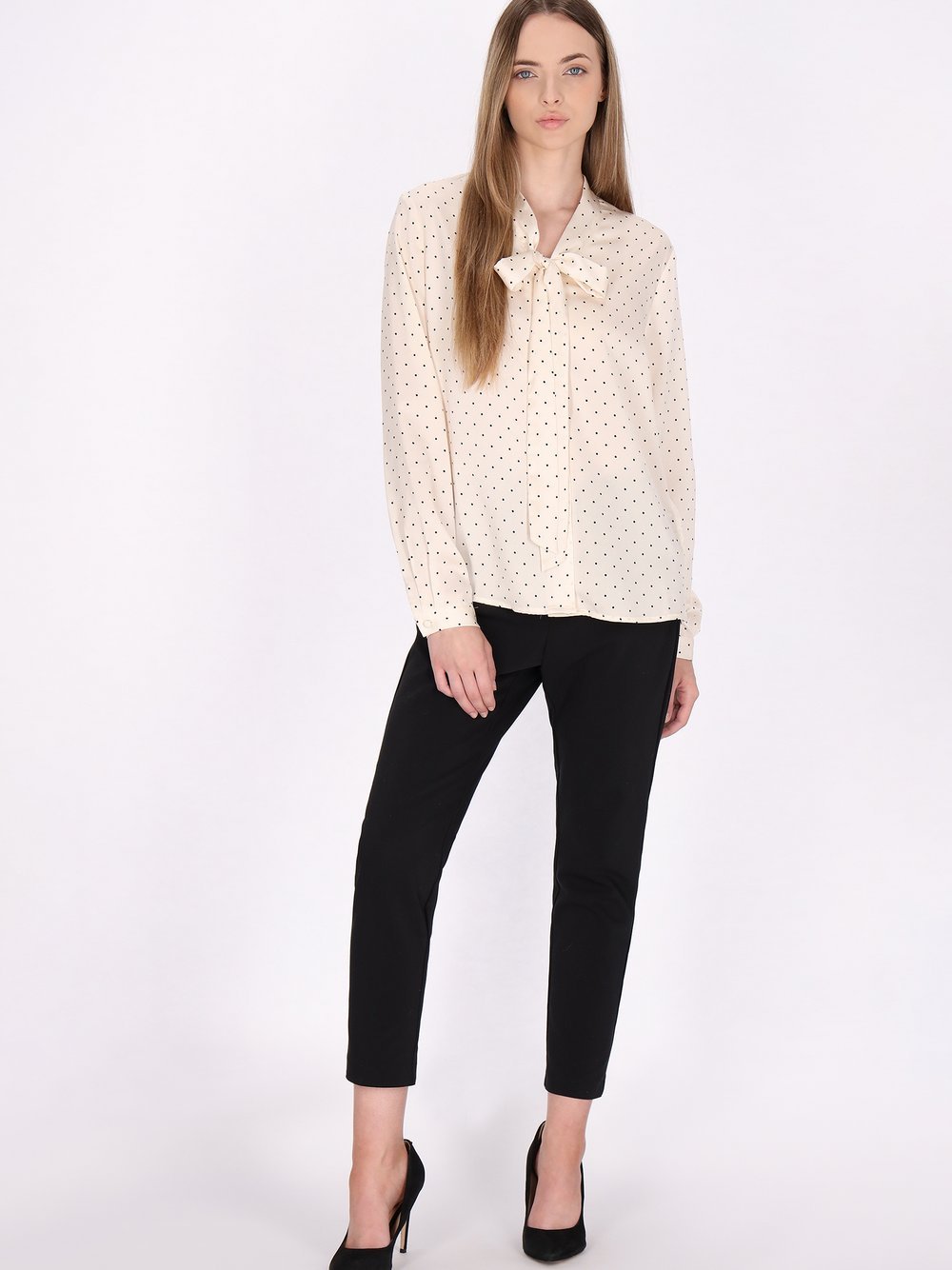 Dreimaster Bluse Damen gepunktet