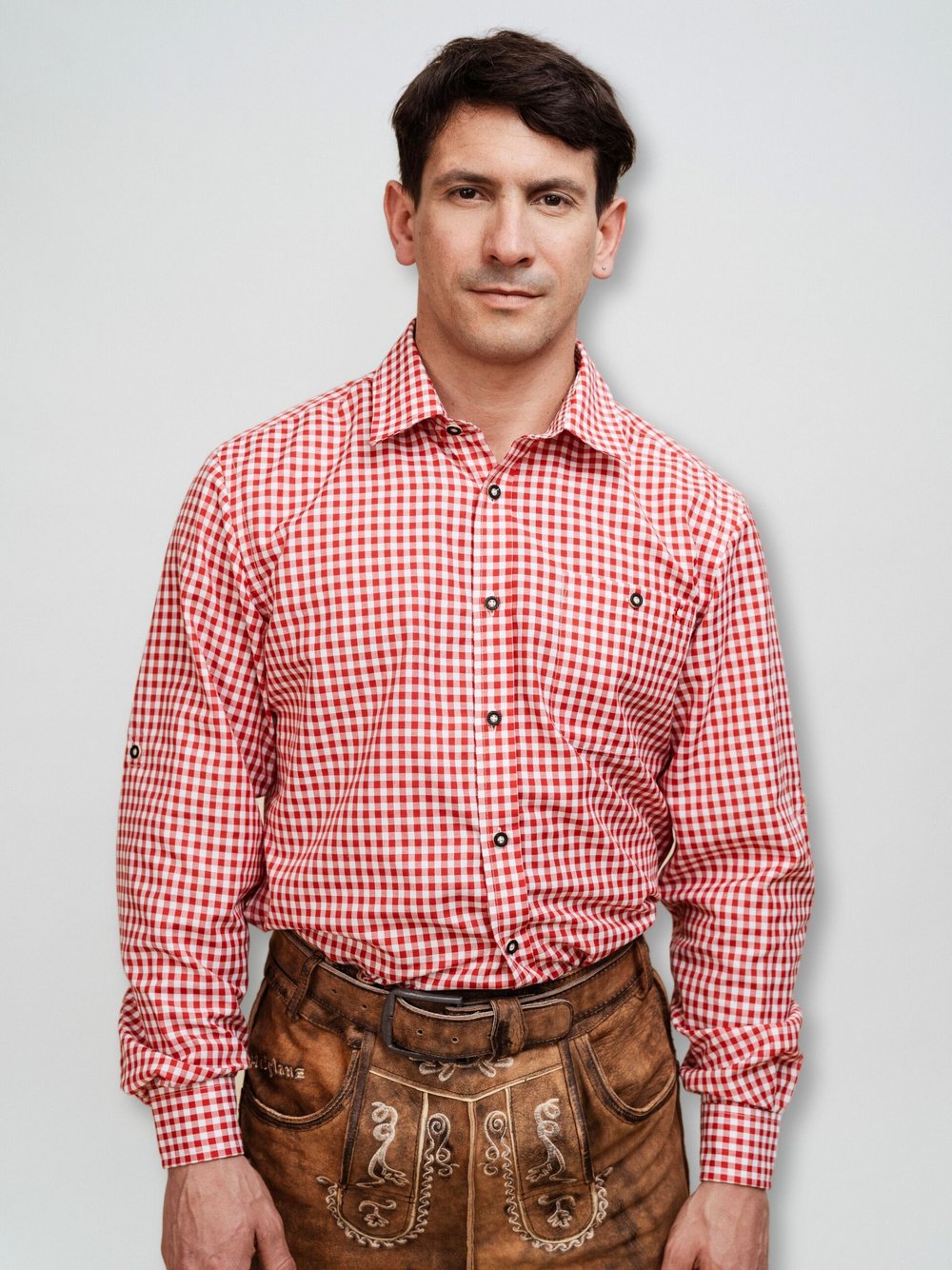 Hofglanz Trachtenhemd Herren Regular Fit Baumwolle kariert