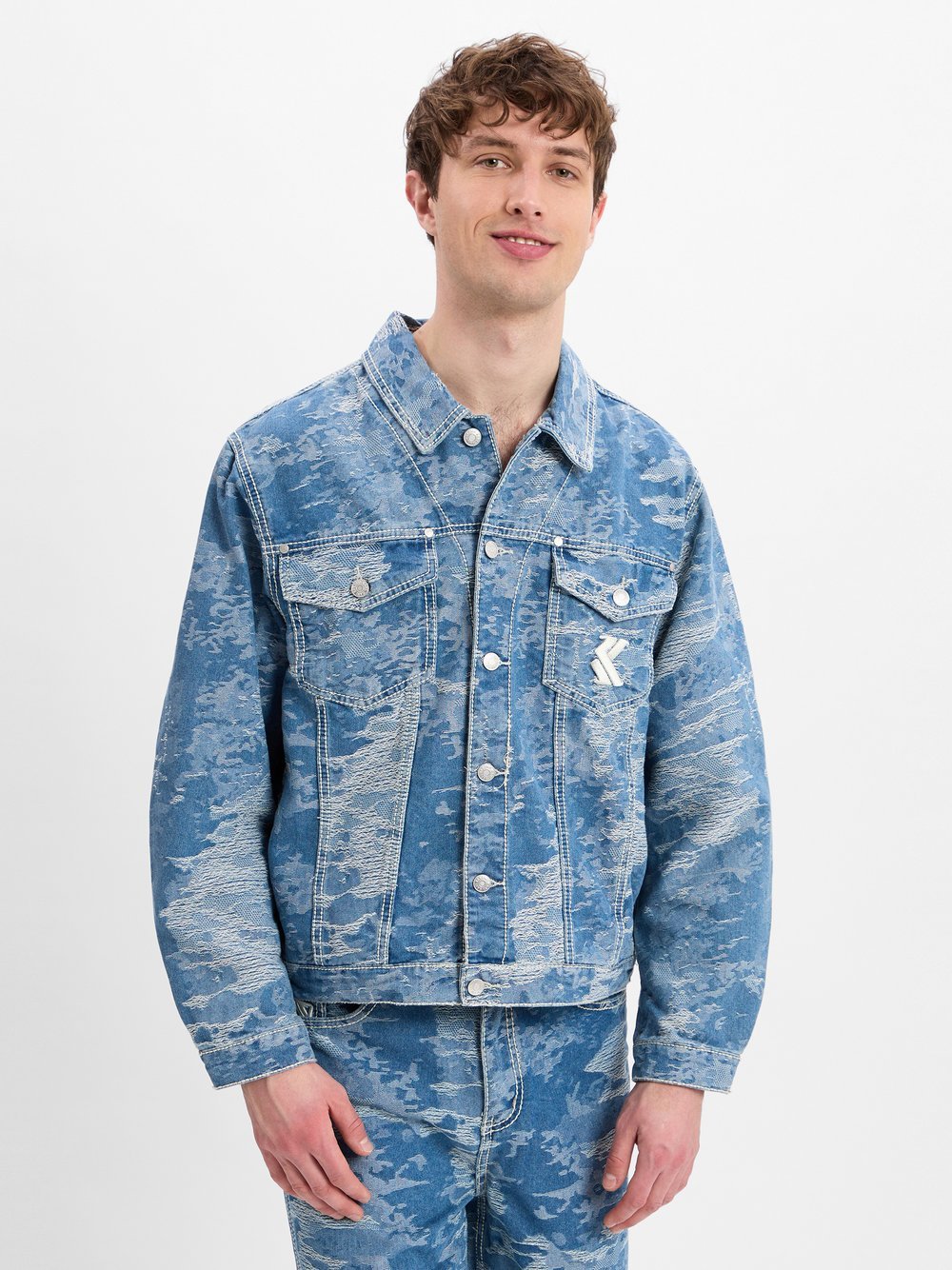 Karl Kani Jeansjacke Herren Baumwolle gemustert