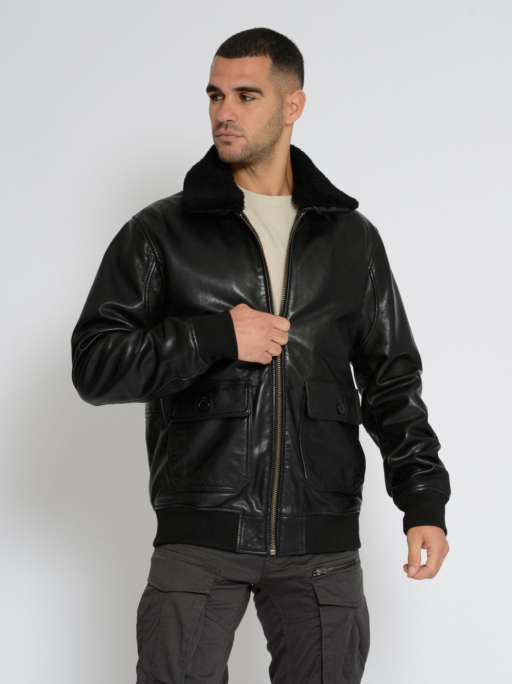 Topgun Lederjacke Herren