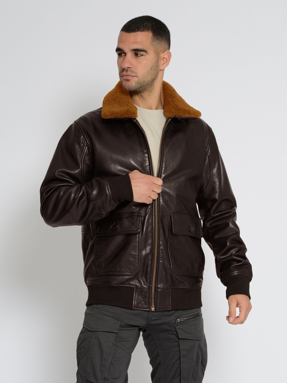 Topgun Lederjacke Herren