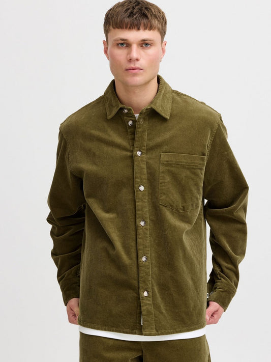 Solid Langarmhemd Herren Comfort Fit Baumwolle