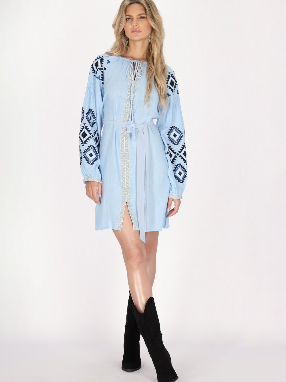 Usha Kleid Damen Viskose gemustert