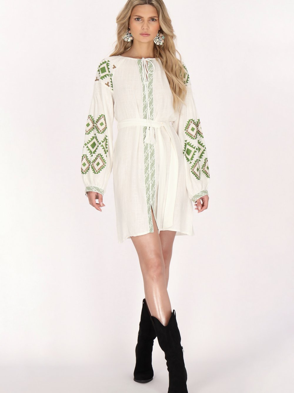 Usha Kleid Damen Viskose gemustert