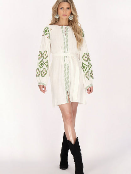 Usha Kleid Damen Viskose gemustert