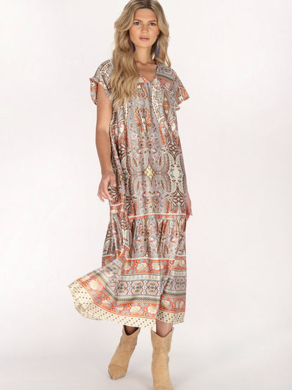 Usha Kleid Damen Viskose gemustert