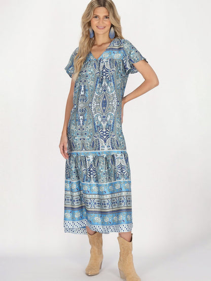 Usha Kleid Damen Viskose gemustert