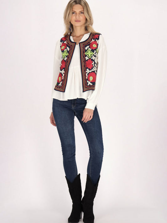 Usha Weste Damen Baumwolle bedruckt