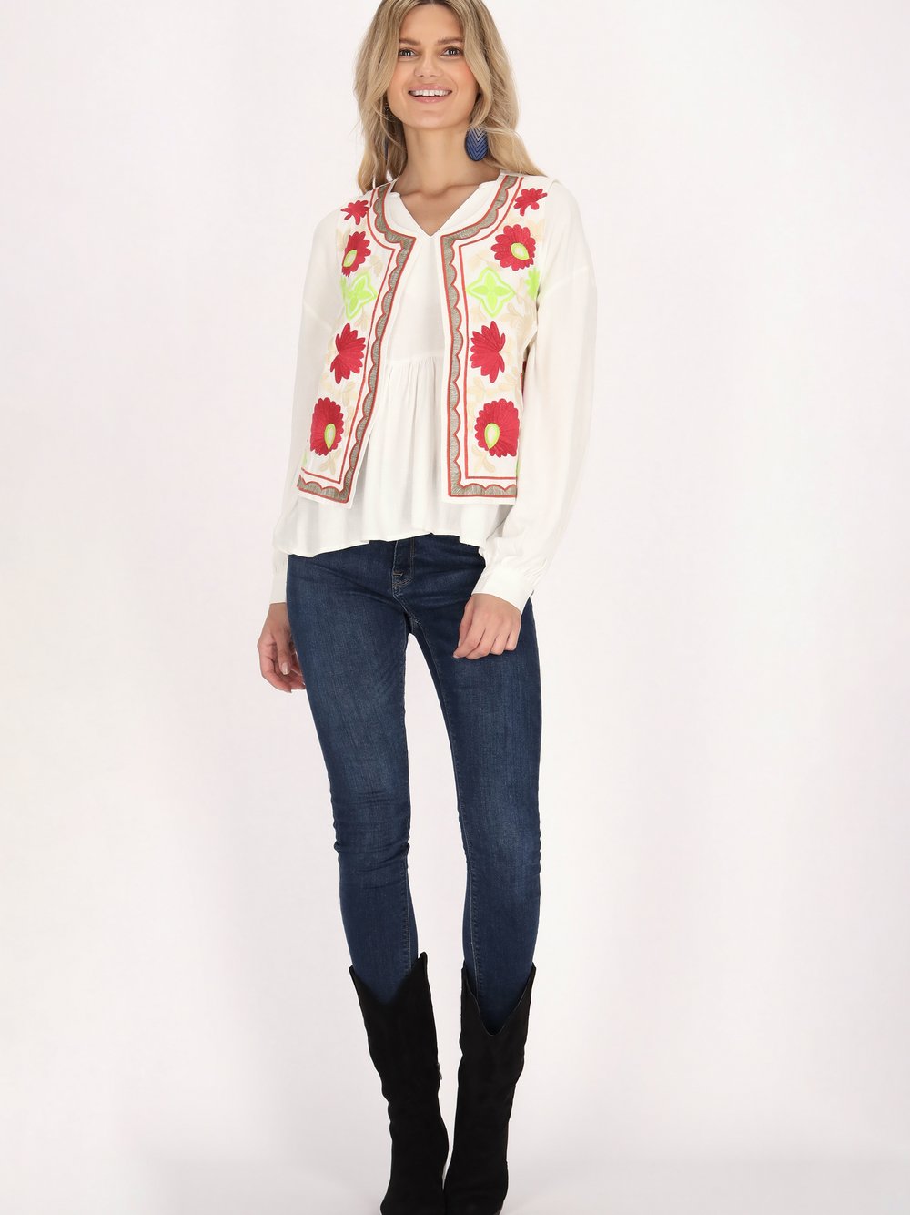 Usha Weste Damen Baumwolle bedruckt