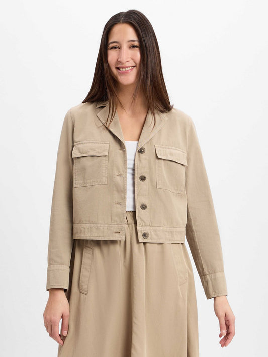 Marc O'Polo Übergangsjacke mit Leinen-Anteil Damen Baumwolle