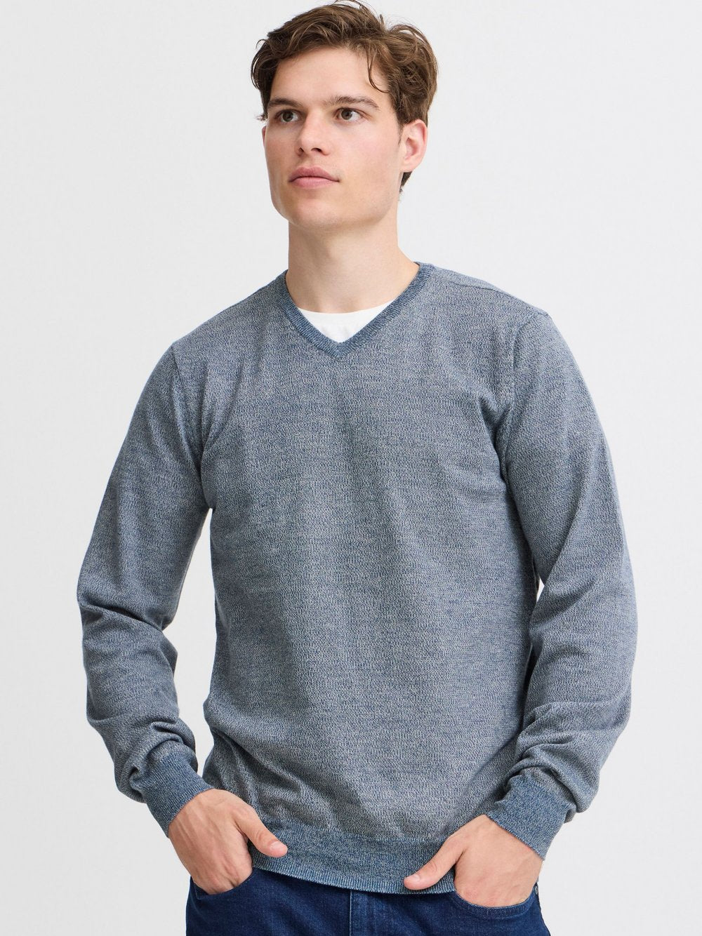 BLEND Strickpullover Herren meliert