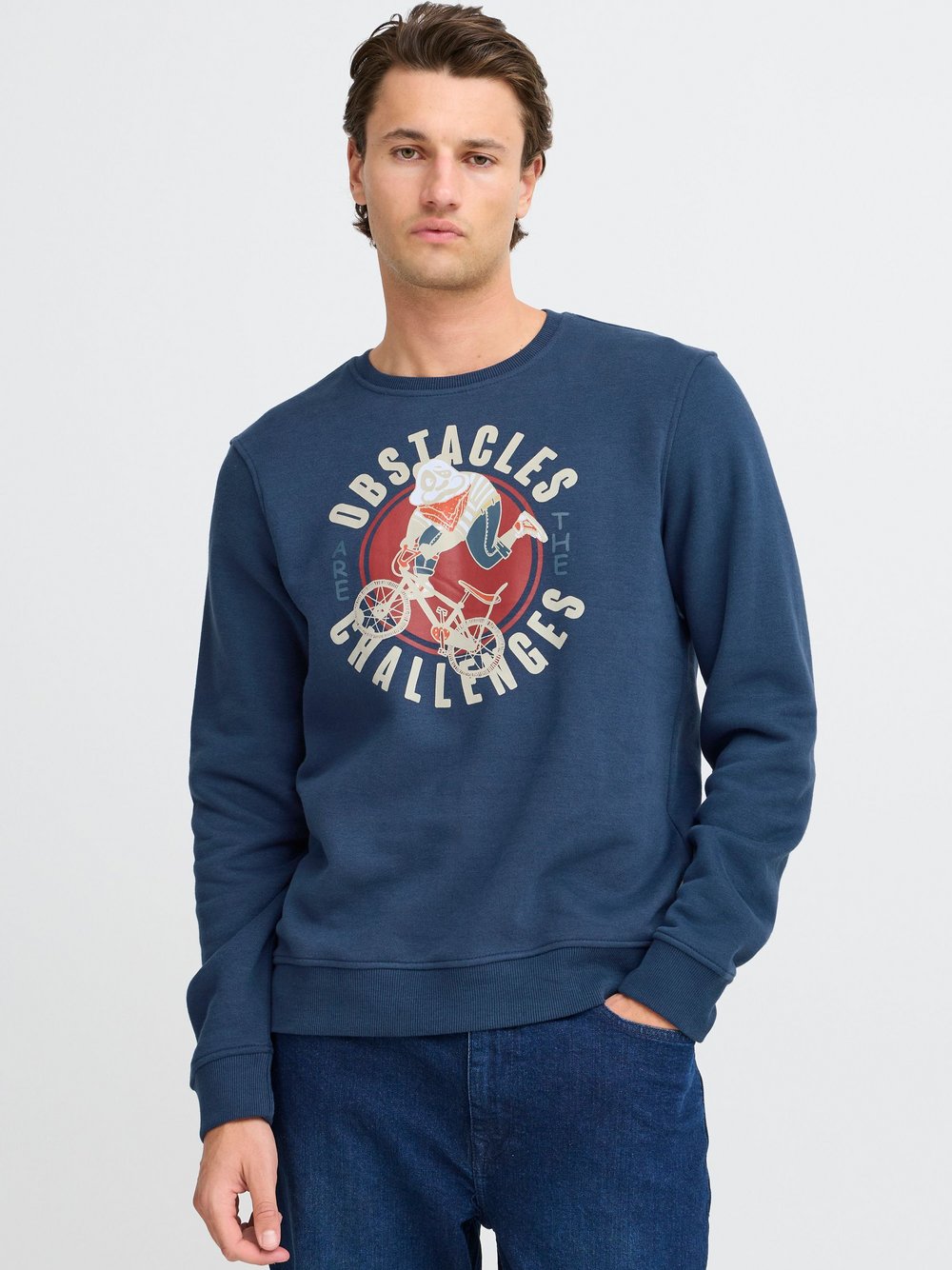 BLEND Sweatshirt Herren Baumwolle bedruckt