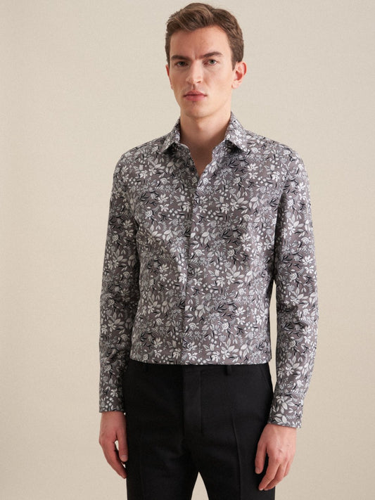 Seidensticker Business Hemd Herren Slim Fit Baumwolle bedruckt