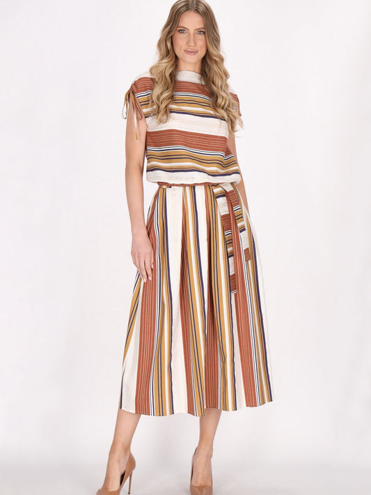 Dreimaster Bluse Damen Viskose gestreift