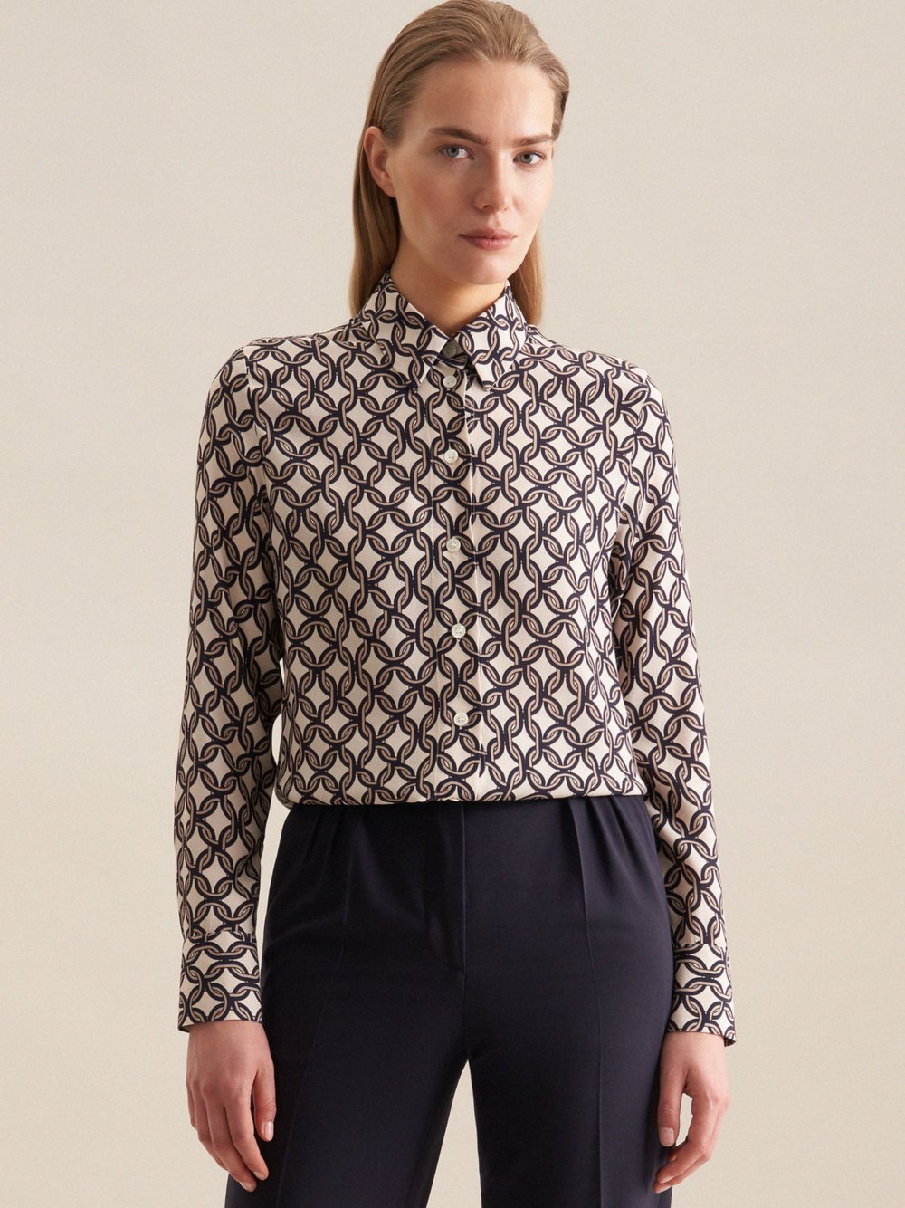 Seidensticker Business Hemd Herren Slim Fit Baumwolle bedruckt