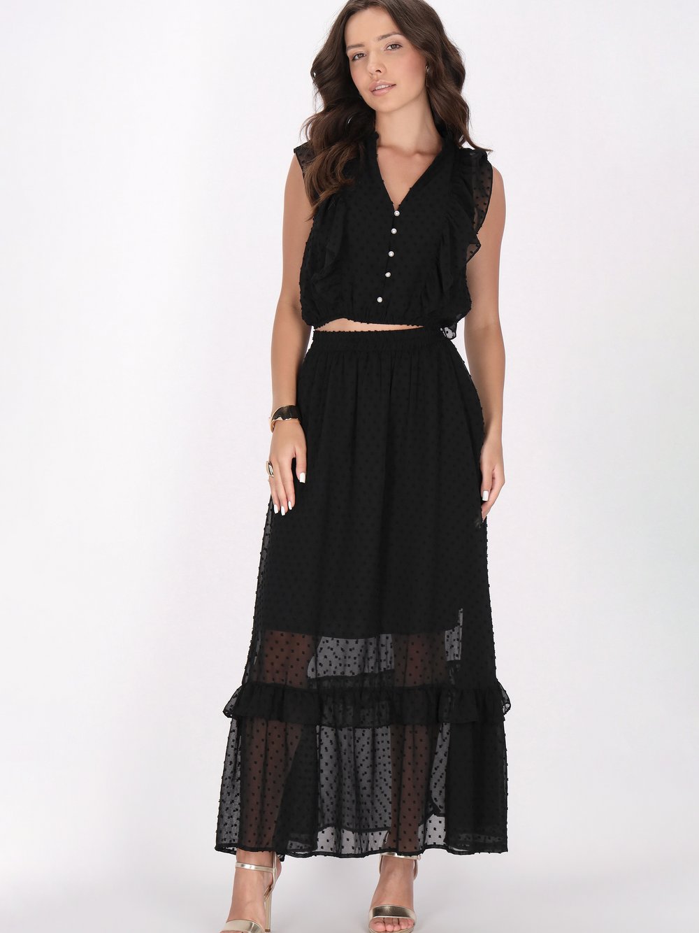 Faina Bluse Damen gepunktet