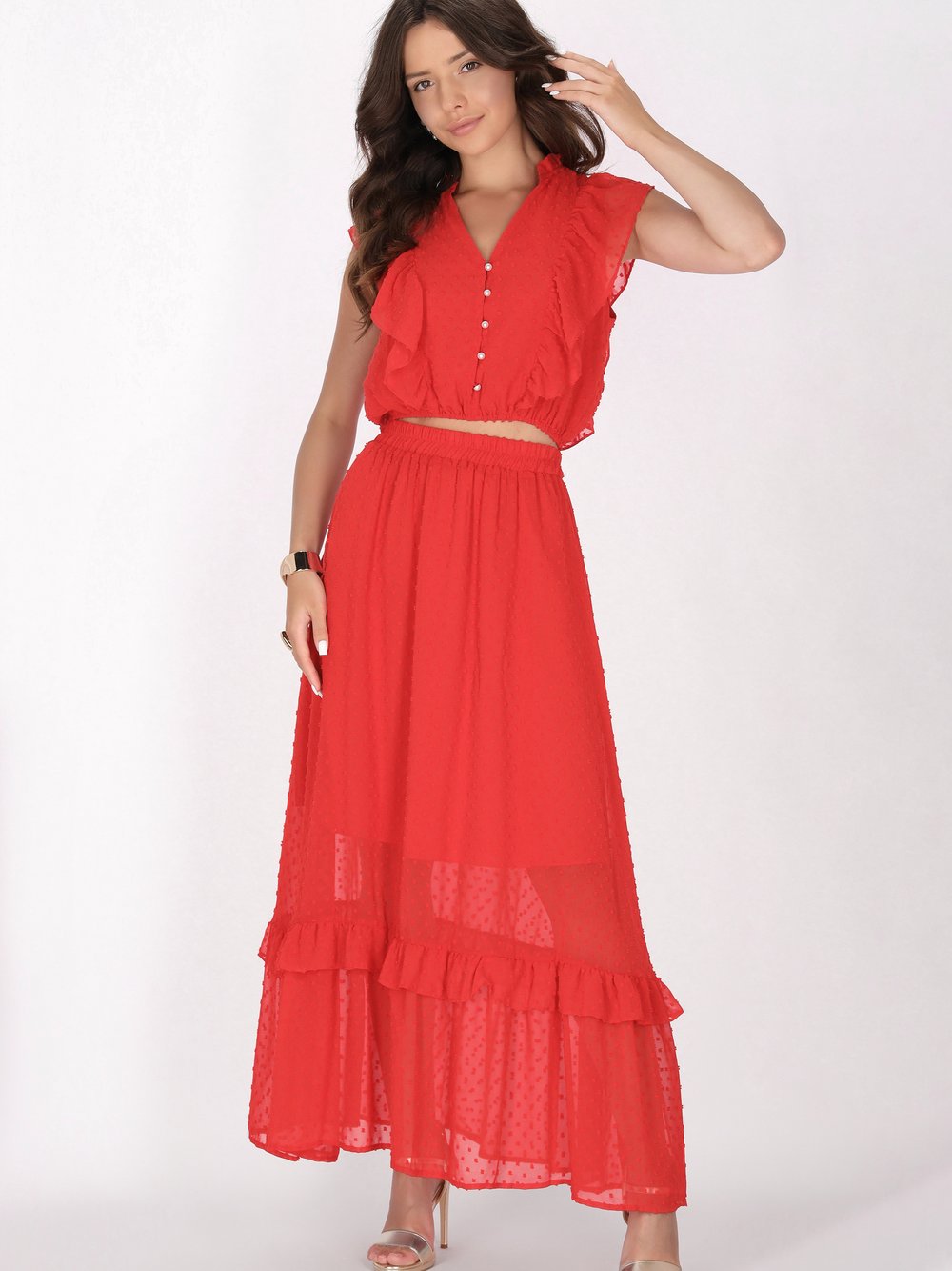 Faina Bluse Damen gepunktet