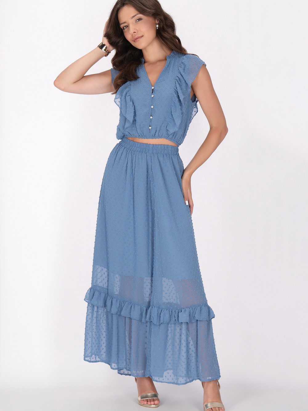 Faina Bluse Damen gepunktet