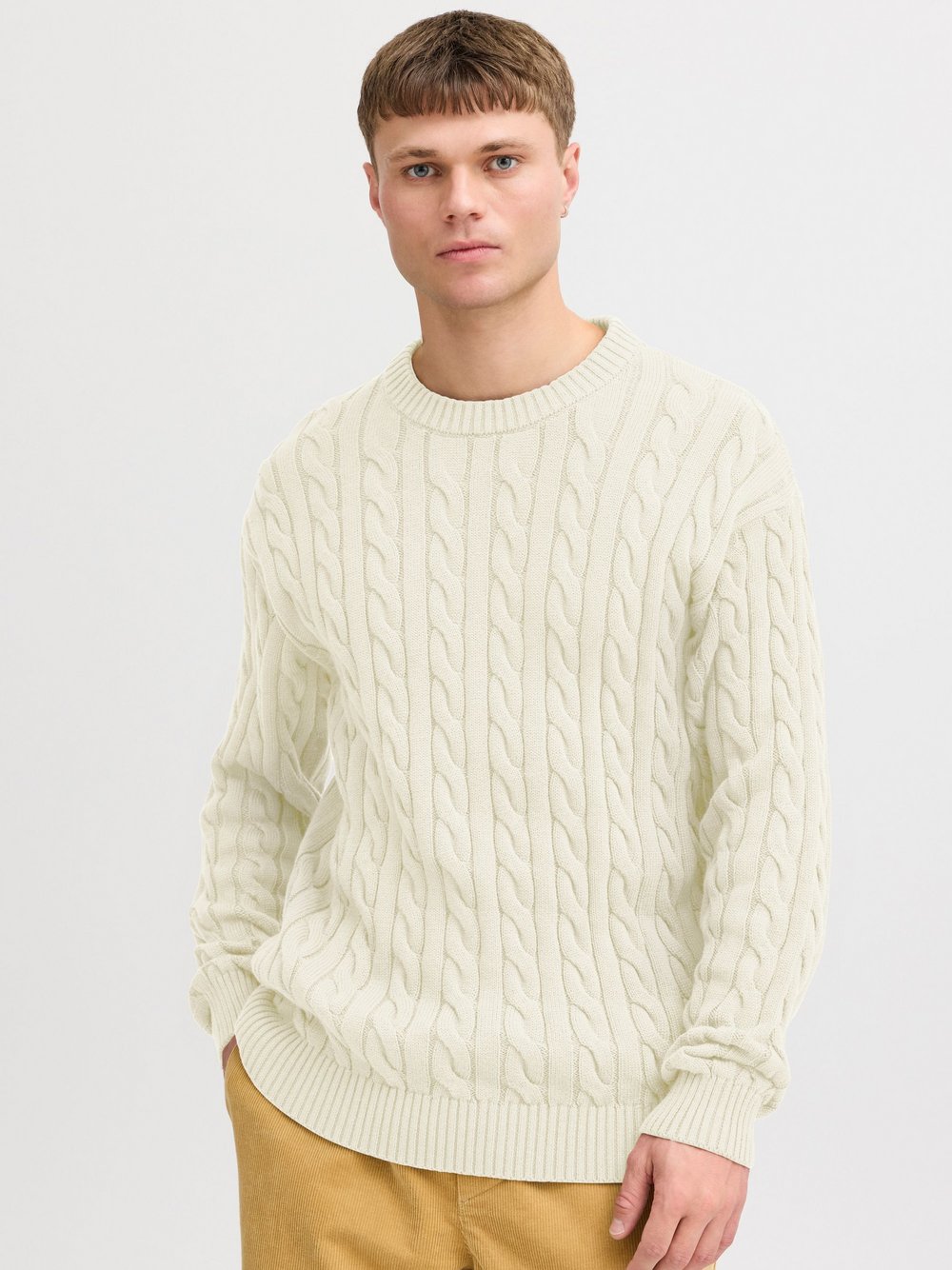 BLEND Strickpullover Herren Baumwolle meliert