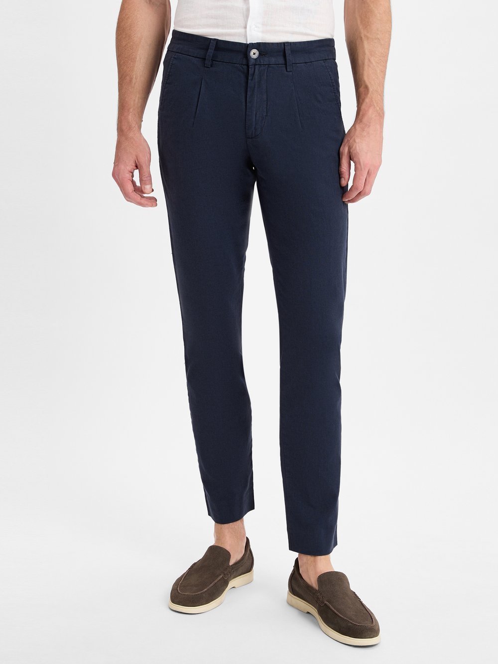 Nils Sundström Baukasten-Hose mit Leinenanteil Herren Modern Fit Baumwolle