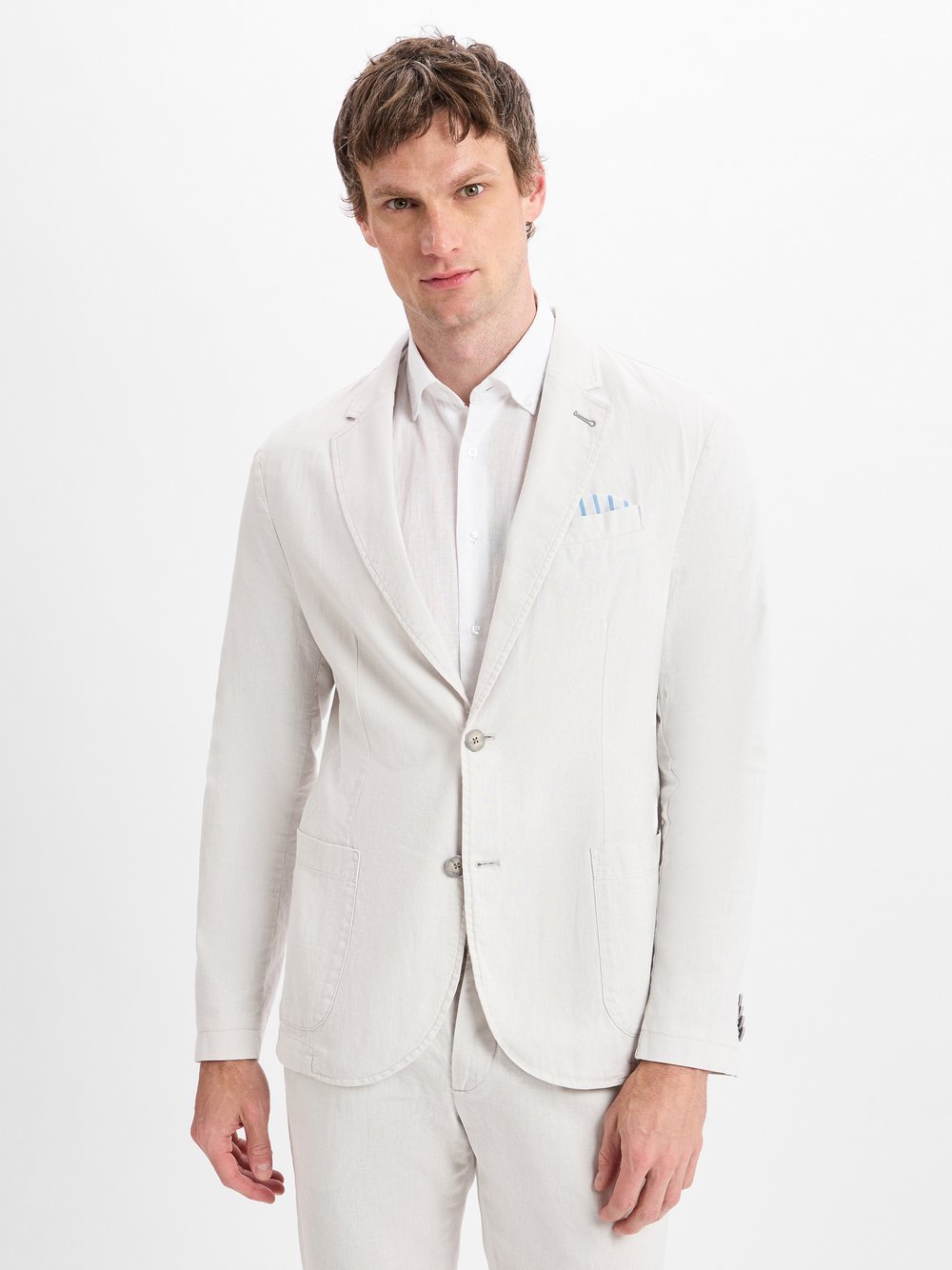 Nils Sundström Sakko mit Leinenanteil Herren Modern Fit Baumwolle
