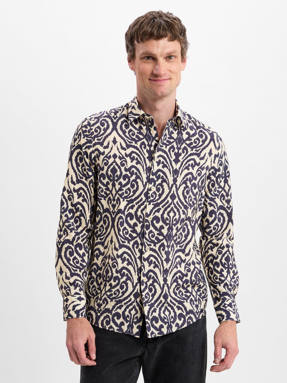 Drykorn Freizeithemd Herren Regular Fit Viskose gemustert